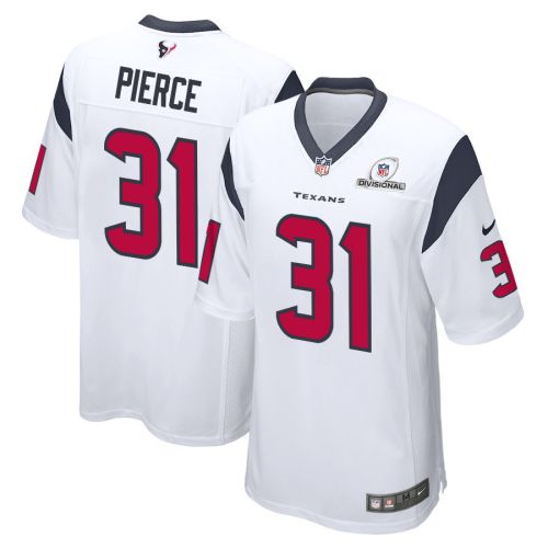 Dameon Pierce 31 Houston Texans 2024 Divisional Patch Game Men Jersey - White