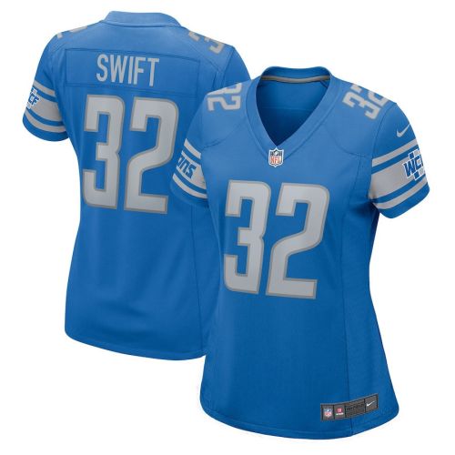 D'Andre Swift 32 Detroit Lions Women Team Game Jersey - Blue