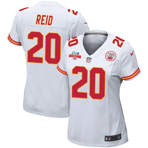 Justin Reid 20 Kansas City Chiefs Super Bowl LVII Champions 3 Stars Women Game Jersey - White