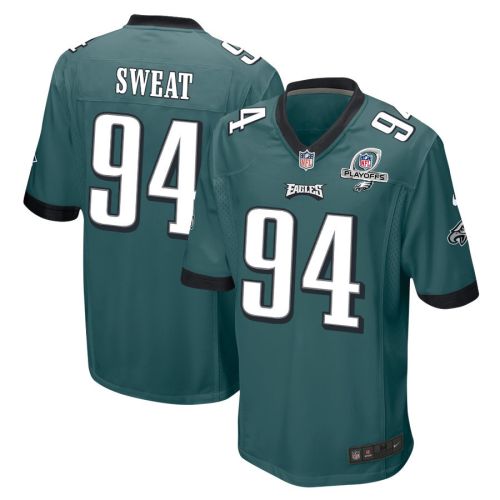 Josh Sweat 94 Philadelphia Eagles 2023 Playoffs Patch Game Men Jersey - Midnight Green