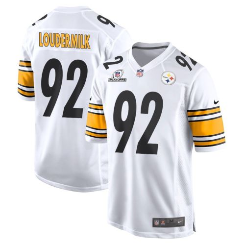 Isaiahh Loudermilk 92 Pittsburgh Steelers 2023 Playoffs Patch Game Men Jersey - White