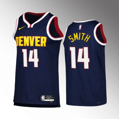 Ish Smith 14 Denver Nuggets Navy Jersey 2022-23 Icon Edition Swingman