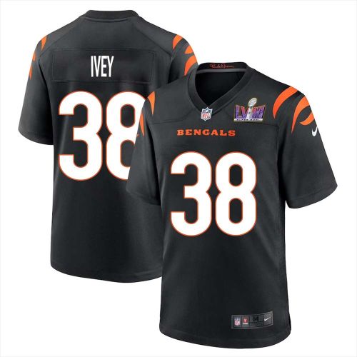 DJ Ivey 38 Cincinnati Bengals Super Bowl LVIII Men Home Limited Jersey - Black