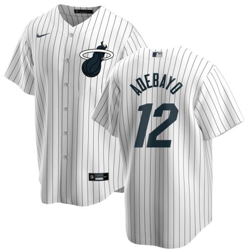 Bam Adebayo 12 Miami Heat x NY Yankees Baseball Men Jersey - White