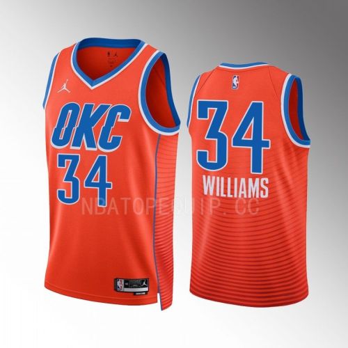 Kenrich Williams 34 Oklahoma City Thunder Orange Men Jersey 2022-23 Statement Edition Swingman