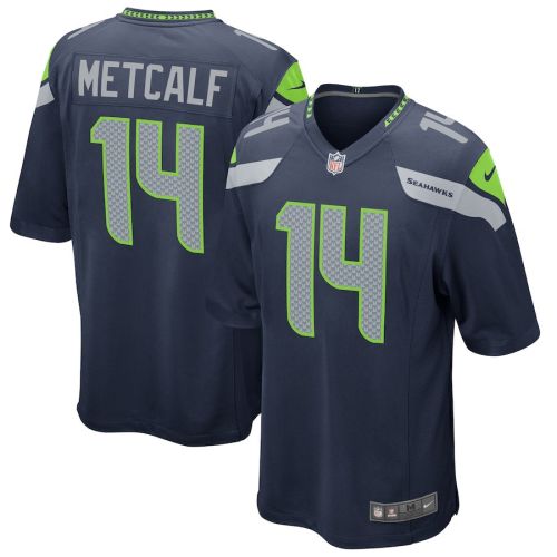 DK Metcalf 14 Seattle Seahawks Men Game Jersey - College Navy