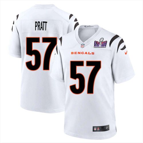 Germaine Pratt 57 Cincinnati Bengals Super Bowl LVIII Men Away Limited Jersey - White