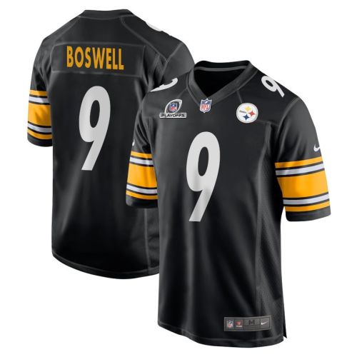 Chris Boswell 9 Pittsburgh Steelers 2023 Playoffs Patch Game Men Jersey - Black