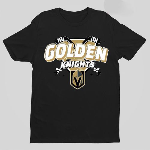 Vegas Golden Knights Ice Hockey Logo 2023 Champions T-Shirt - Black