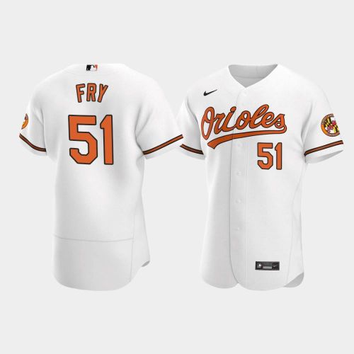 Paul Fry 51 Baltimore Orioles White Home Jersey Jersey