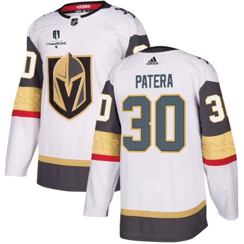 Jiri Patera 30 Vegas Golden Knights Stanley Cup 2023 Champions Patch Away Breakaway Men Jersey - White