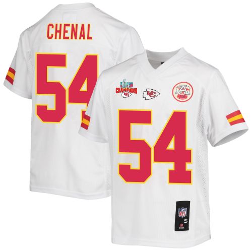 Leo Chenal 54 Kansas City Chiefs Super Bowl LVII Champions 3 Stars Youth Game Jersey - White