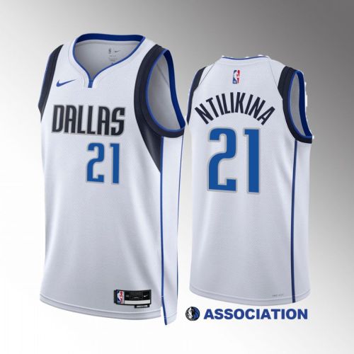 Frank Ntilikina 21 2022-23 Dallas Mavericks White Association Edition Jersey Swingman