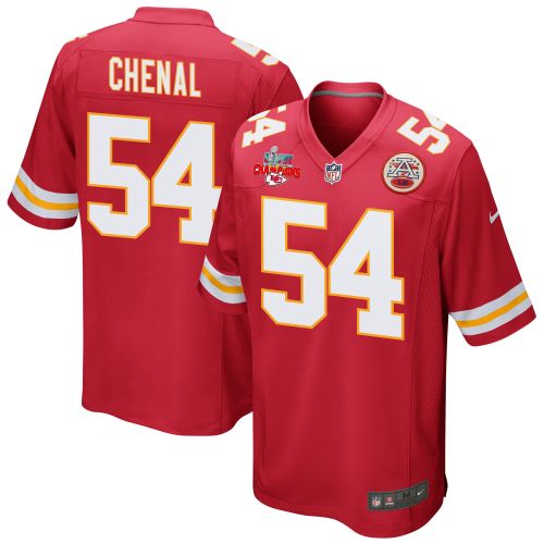 Leo Chenal 54 Kansas City Chiefs Super Bowl LVII Champions 3 Stars Men Game Jersey - Red