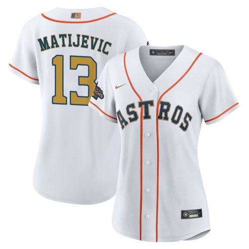 J.J. Matijevic 13 Houston Astros 2023 Women Jersey - White/Gold