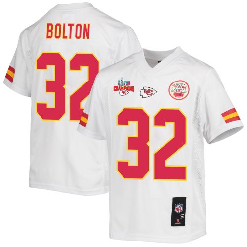 Nick Bolton 32 Kansas City Chiefs Super Bowl LVII Champions 3 Stars Youth Game Jersey - White