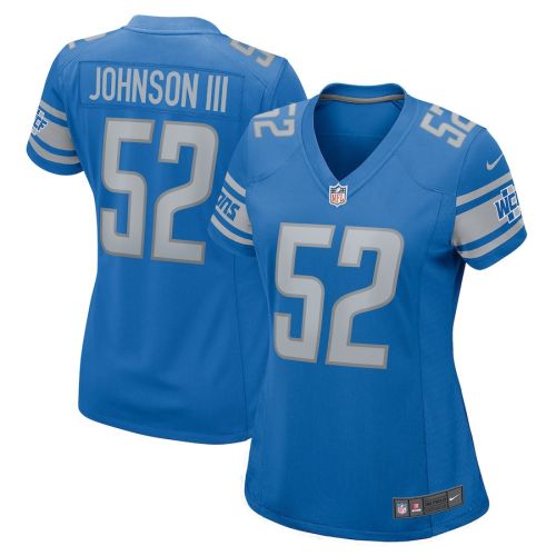 Raymond Johnson III 52 Detroit Lions Women Team Game Jersey - Blue