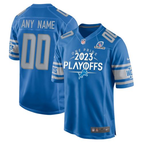 Detroit Lions One Pride 2023 Playoffs Game Men Custom Jersey - Blue