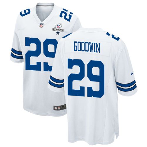 C.J. Goodwin 29 Dallas Cowboys 2023 Playoffs Patch Game Men Jersey - White