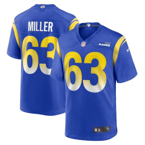 Grant Miller 63 Los Angeles Rams Game Men Jersey - Royal