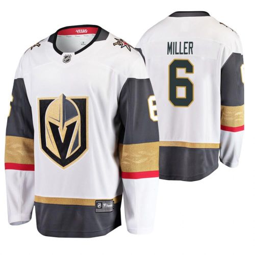 Men Vegas Golden Knights Colin Miller 6 Player Away White Jersey Jersey