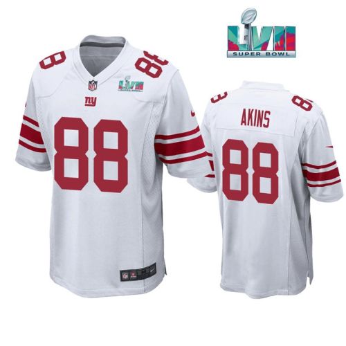 Jordan Akins 88 New York Giants Super Bowl LVII Super Bowl LVII White Men Game Jersey