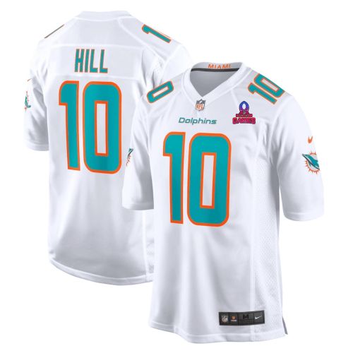 Tyreek Hill 10 Miami Dolphins 2024 Pro Bowl Patch Game Men Jersey - White