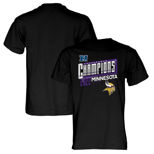 Minnesota Vikings 2022 NFC Conference Champions Kick T-Shirt - Black