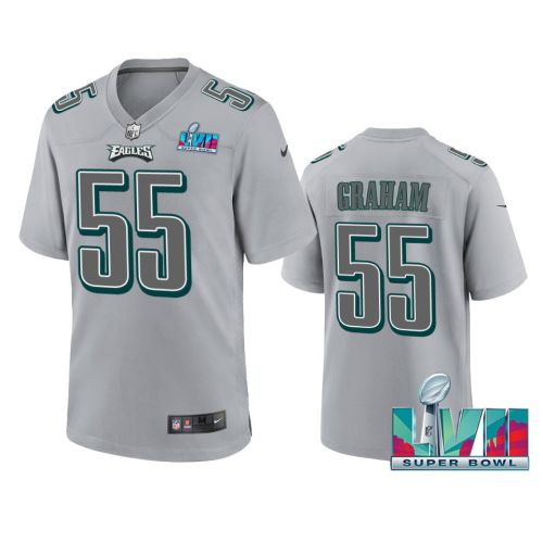 Brandon Graham 55 Philadelphia Eagles Super Bowl LVII Patch Atmosphere Fashion Game Jersey - Gray