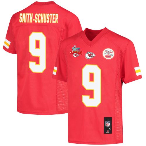 JuJu Smith-Schuster 9 Kansas City Chiefs Super Bowl LVII Champions 3 Stars Youth Game Jersey - Red