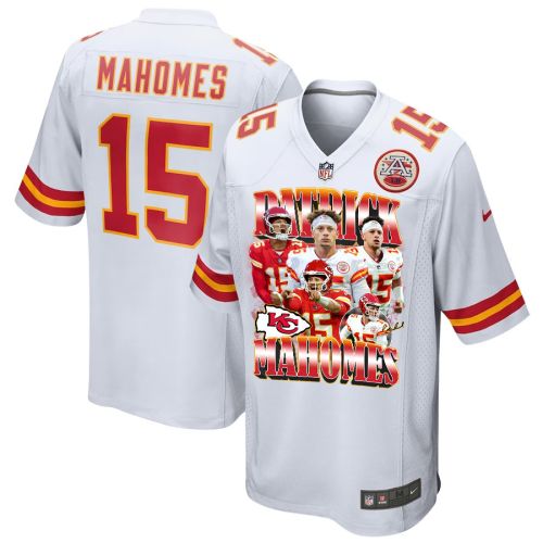 Patrick Mahomes 15 Kansas City Chiefs Red and Gold Reign Game Jersey - Men, White