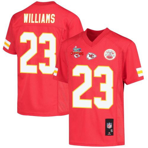 Joshua Williams 23 Kansas City Chiefs Super Bowl LVII Champions 3 Stars Youth Game Jersey - Red