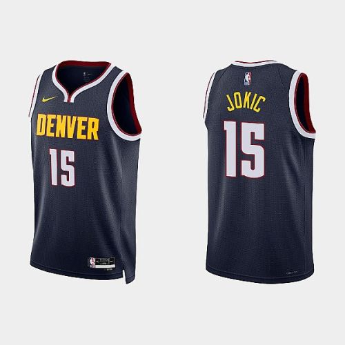 Denver Nuggets 15 Nikola Jokic 2022-23 Icon Edition Navy Men Jersey