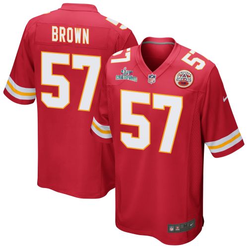 Orlando Brown 57 Kansas City Chiefs Super Bowl LVII Champions Men Game Jersey - Red