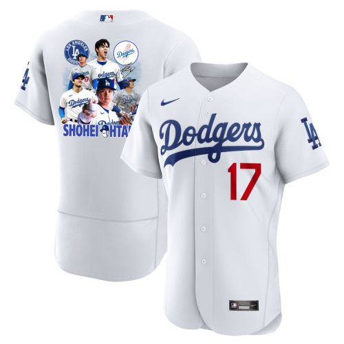 Shohei Ohtani 17 Los Angeles Dodgers Signed Sho King 2023 Home ELITE Jersey - Men White Jersey