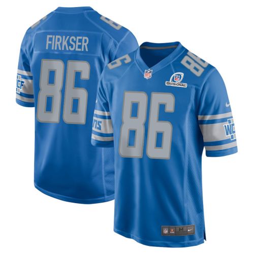 Anthony Firkser 86 Detroit Lions 2024 Divisional Patch Game Men Jersey - Blue