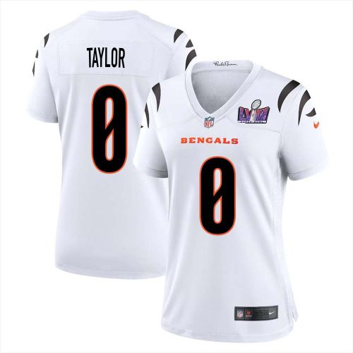 Zac Taylor 0 Cincinnati Bengals Super Bowl LVIII Women Away Limited Jersey - White