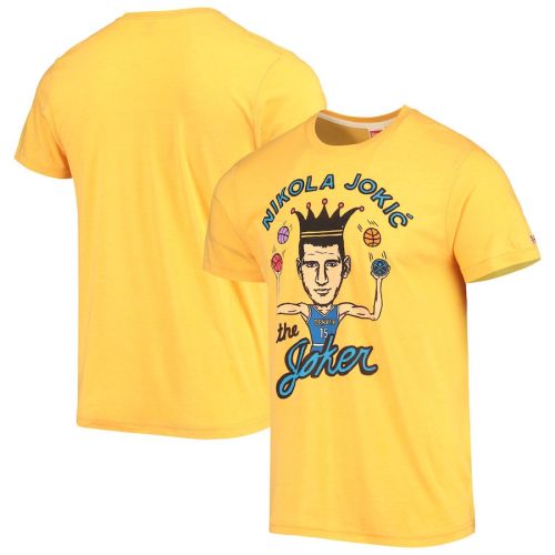 Nikola Jokic Denver Nuggets Homage Caricatures Tri-Blend T-Shirt - Gold