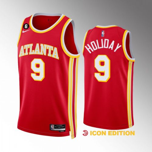 Justin Holiday 9 Atlanta Hawks Icon Edition Red Jersey 2022-23 Swingman