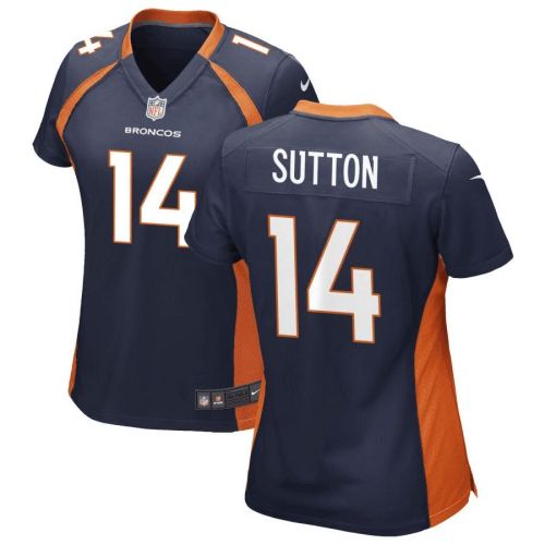 Courtland Sutton 14 Denver Broncos Women's Home Game Jersey - Navy