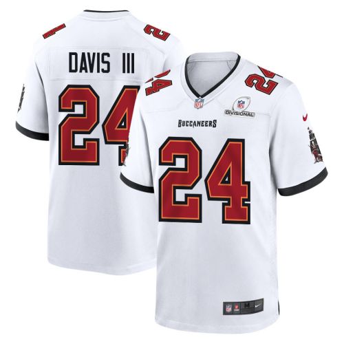 Carlton Davis III 24 Tampa Bay Buccaneers 2024 Divisional Patch Game Men Jersey - White