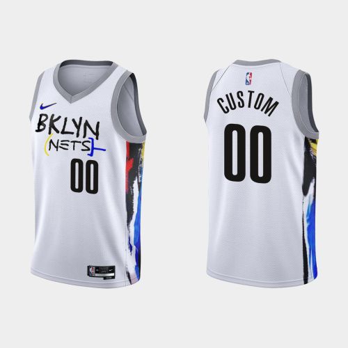 2022-23 Brooklyn Nets Custom 00 City Edition White Swingman Men Jersey