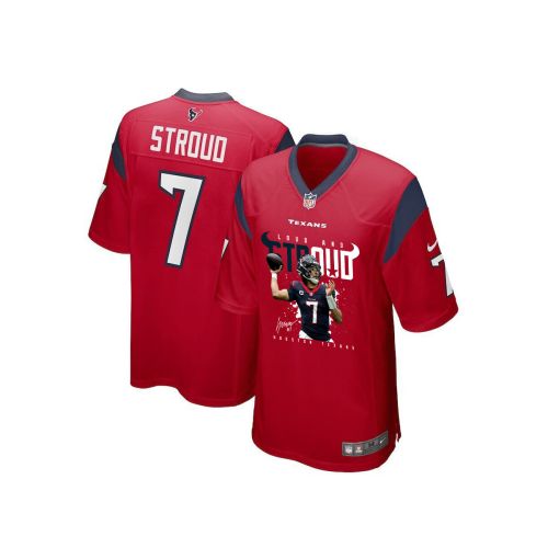 CJ Stroud 7 Houston Texans Cool Breeze Signed Game YOUTH Jersey - Red