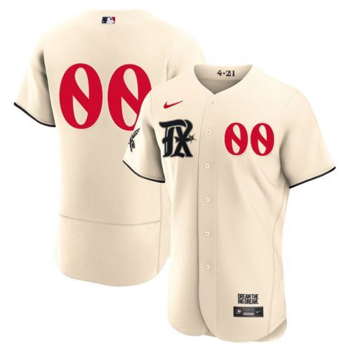 Texas Rangers 2023 City Connect Flex Base Elite Jersey Custom 00 - Cream