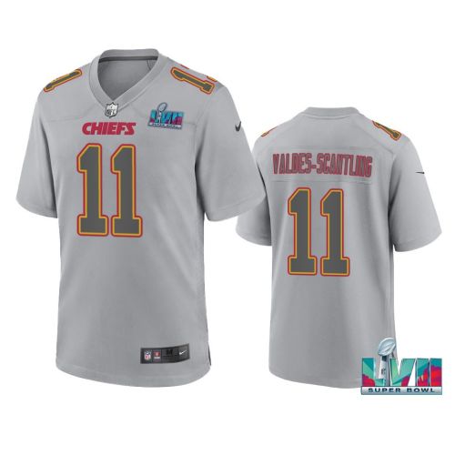 Valdes-Scantling 11 Kansas City Chiefs Super Bowl LVII Patch Atmosphere Fashion Game Jersey - Gray