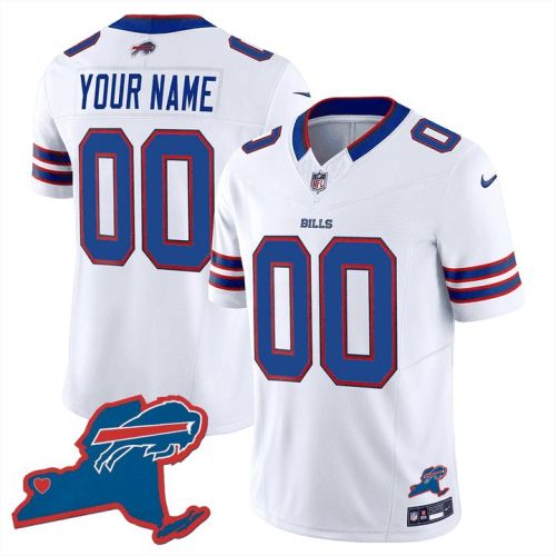 Buffalo Bills New York Patch Game Men Custom Jersey - White