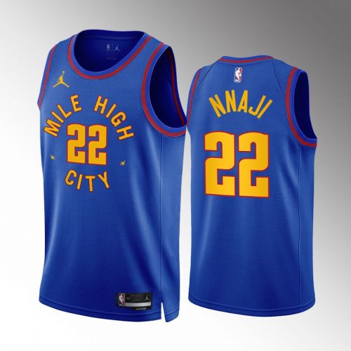 Denver Nuggets Zeke Nnaji 22 2022-23 Statement Edition Blue Jersey Mile High City