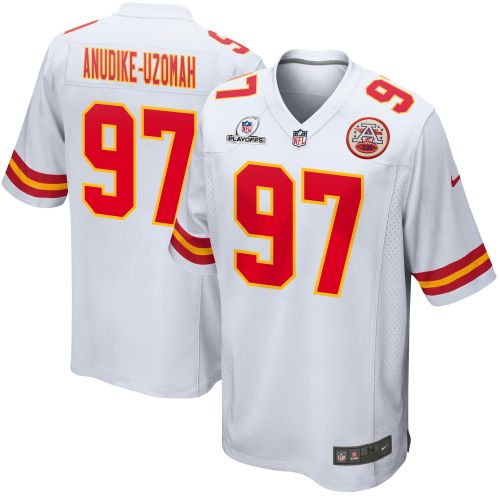 Felix Anudike-Uzomah 97 Kansas City Chiefs 2023 Playoffs Patch Game Men Jersey - White