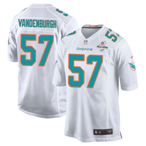 Zeke Vandenburgh 57 Miami Dolphins 2023 Playoffs Patch Game Men Jersey - White