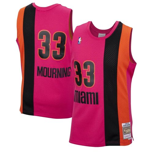 Alonzo Mourning Miami Heat Mitchell & Ness 2005-06 Hardwood Classics Reload Swingman Jersey - Pink